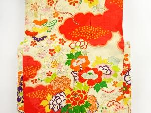 アンティーク　紋錦紗雲に松竹梅・牡丹模様ちゃんちゃんこ